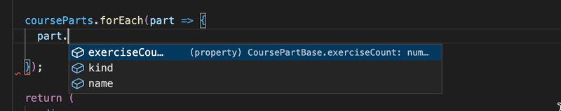 vscode showing part.exerciseCou