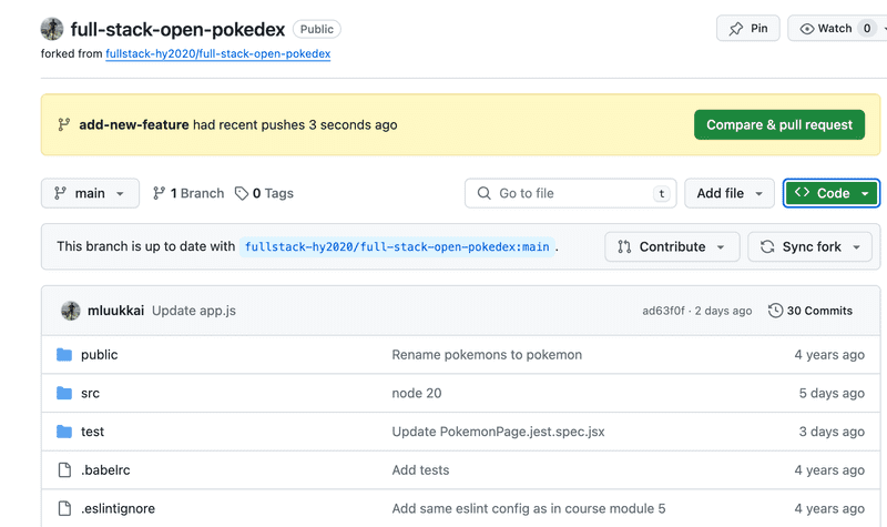 Compare & pull request